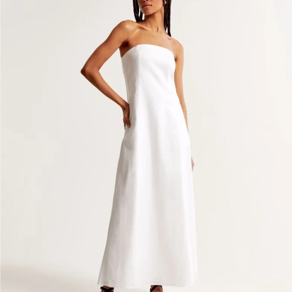Abercrombie & Fitch White Maxi Slip Dress